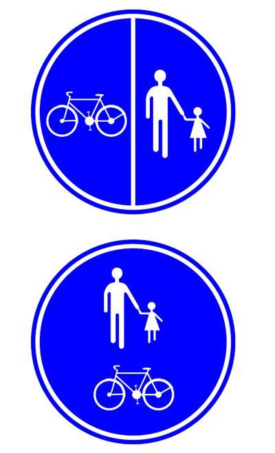 Verkeersbord fietsers en voetgangers
